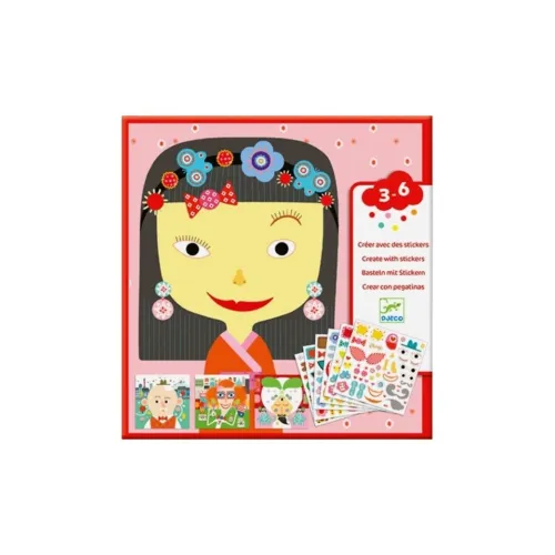 DJECO Наклейка с портретным принтом каждая уникальная развивающая игрушка