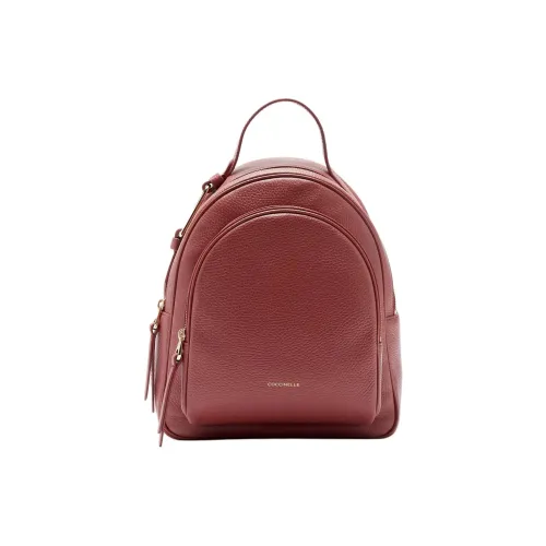 COCCINELLE Рюкзак из крупнозернистой коровьей кожи средний женский цвет коньячный