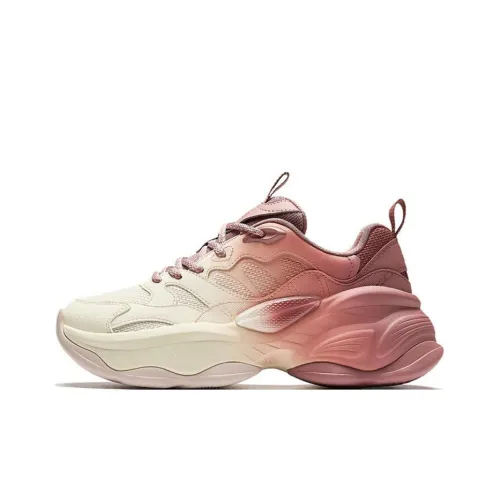 ANTA Хорошие вещи происходят Покрытие Рекомендуемый рост Увеличение Низкий Топ Толстая подошва Кроссовки Женские Белый Красный