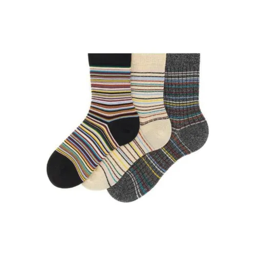 Paul Smith 3 шт Черный+Экрю+Серый Женские Носки MID до икры