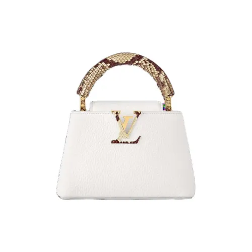 LOUIS VUITTON Capucines Taurillon Кожа Одно плечо Сумка Мини Женская Белая