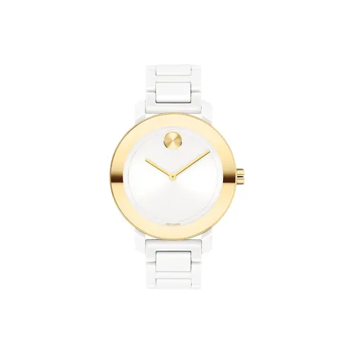 MOVADO Кварцевый механизм Женские часы 36 мм Белый циферблат Корпус из нержавеющей стали Керамический ремешок