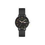 Черный циферблат, черная резиновая лента