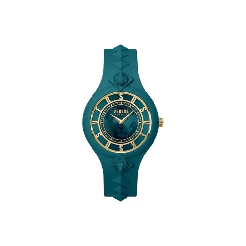 VERSUS Наручные часы Кварцевый механизм Силиконовый ремешок 39 мм Зеленый циферблат Женские часы
