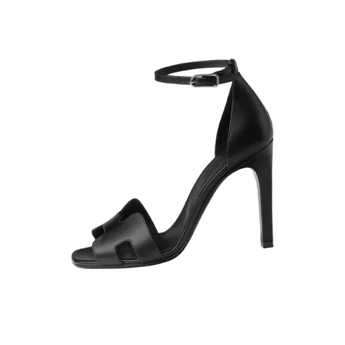 HERMES Joy One Sandals Strap 10,5cm Women's Black