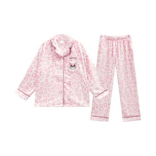 GUKOO Пижамный комплект женский цвет вишневый цветок розовый