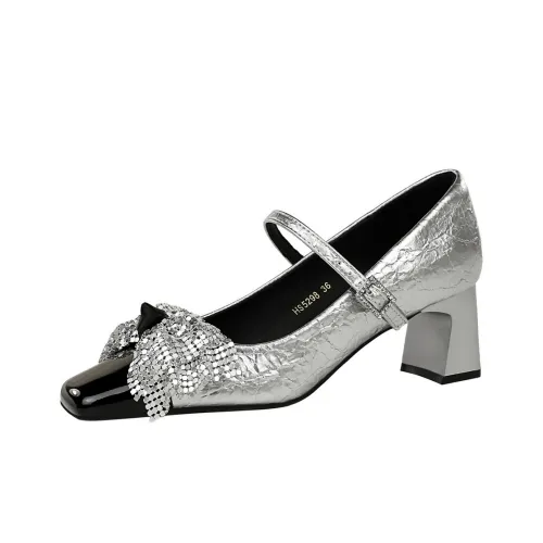 Bamiti As if treading on level ground Грубый каблук Туфли Мэри Джейн 5CM Женские