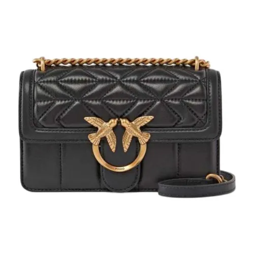 PINKO Сумка через плечо из коровьей кожи маленькая женская черная