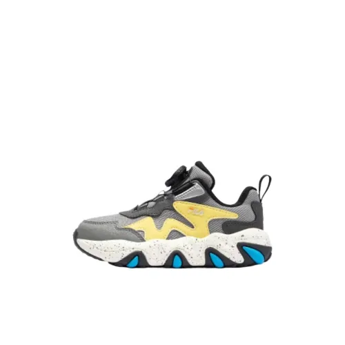 FILA KIDS BOA Детские кроссовки для тренировок Низкий топ Дикий голубино-серый Асфальтовый серый Для дошкольников