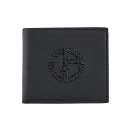 GIORGIO ARMANI Кошелек из овечьей кожи мужской черный