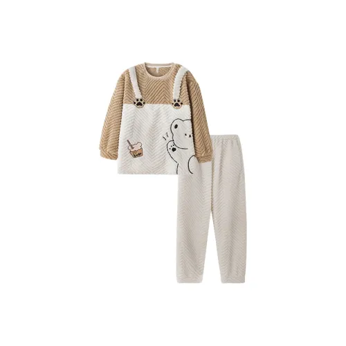 Inside the orange Пижамный комплект Женские Экрю Медведь