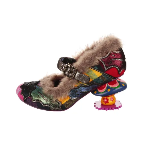 IRREGULAR CHOICE Бархат PARASOL Нестандартный каблук Туфли Мэри Джейн 7 см Женские Многоцветный