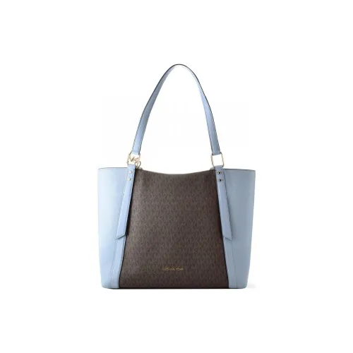 MICHAEL KORS Коровья кожа Тоут Сумка Сумка для покупок Сумка на плечо Сумка Женская Светло-синяя и Коричневая