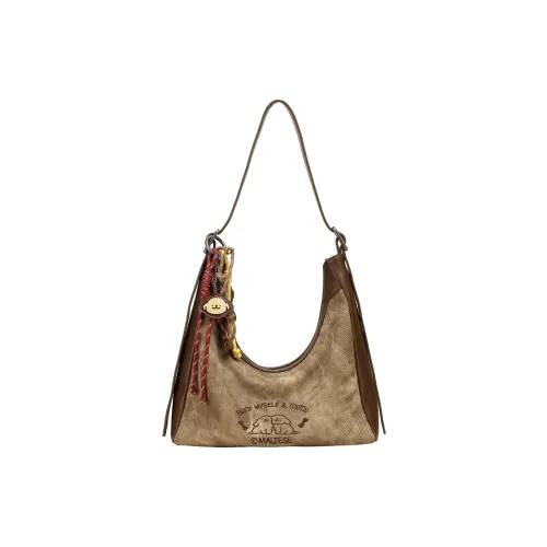 TOUTOU Мальтезе ПУ (полиуретан) Сумка через плечо Стандартная Женская Карамельный латте