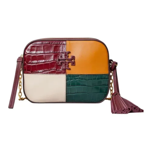 TORY BURCH McGraw Leather Camera Сумка через плечо Женская Красная Желтая Зеленая Зеленая