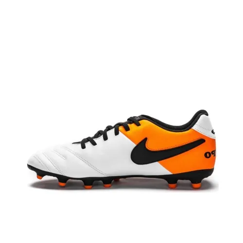 Nike Tiempo Rio III FG Твердый грунт противоскользящие устойчивые к истиранию футбольные бутсы мужские белые