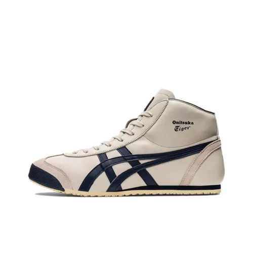 Onitsuka Tiger Mexico Mid Runner Амортизация Износостойкий MID Топ Кэжуал Унисекс Бежевый