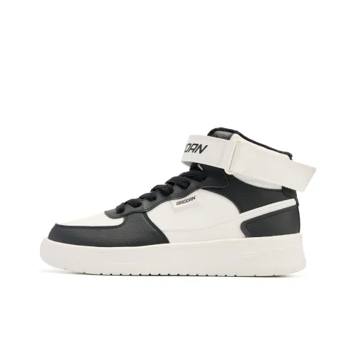 QIAODAN Термическое покрытие Баланс Водонепроницаемый Высокий топ Скейтборд Кроссовки Мужские Черный Айвори