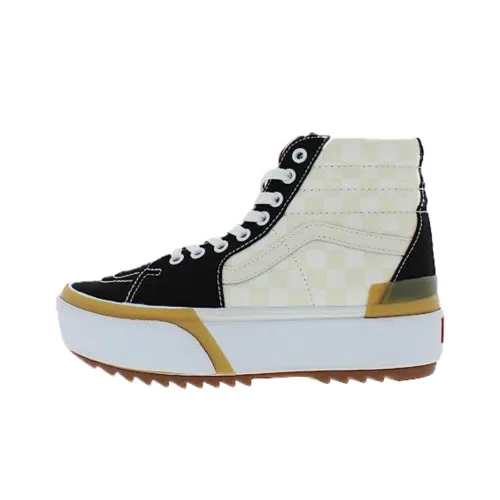 Vans Old Skool Collection Устойчивая к истиранию высокая повседневная обувь унисекс бежево-черного цвета