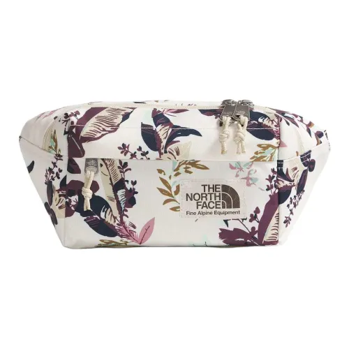 THE NORTH FACE 3L Бананка Outdoor Сумка Переработанный Нейлон Белый Песочный Dune Лист THROW С принтом Унисекс