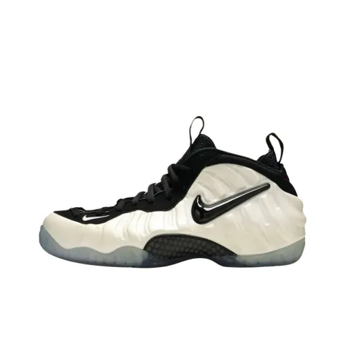 nike Foamposite Pro Slip Resistant Abrasion Resistant MID Топ Винтажные баскетбольные кроссовки Унисекс Черный белый