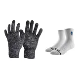 Чёрный, серый + белый, носки до бедра