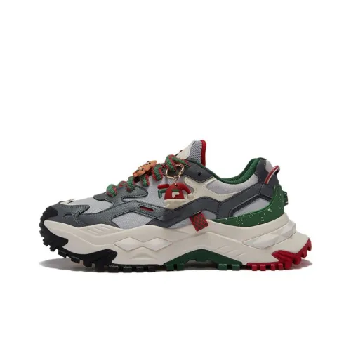 FILA FUSION Bianco Беговые кроссовки Низкий топ Серый Зеленый Мужской