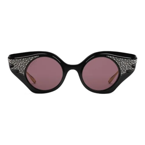 GUCCI Кошачий глаз Пластина And Металл Нерегулярная форма Солнцезащитные очки Унисекс Черный