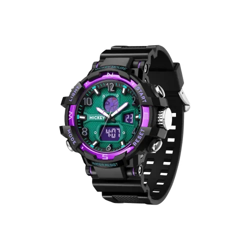 Disney Электронный Механизм Резиновый Ремешок Часы Мужские Черный Циферблат