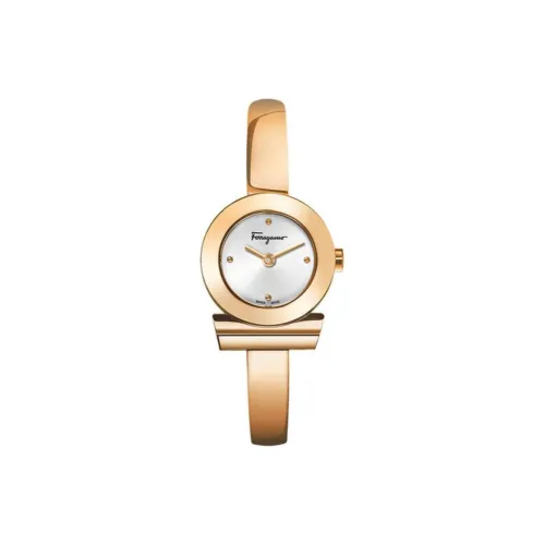 Ferragamo Женские часы Кварцевый механизм Ремешок из нержавеющей стали Серебристый циферблат