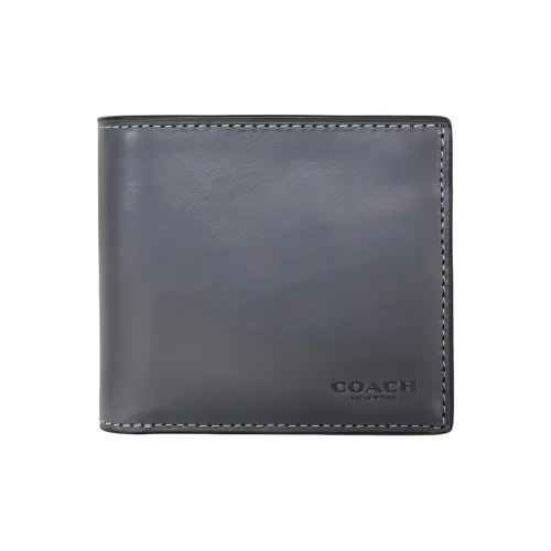 COACH Двойной кошелек из коровьей кожи материал Layer комплект в подарочной коробке кошелек унисекс цвет серый