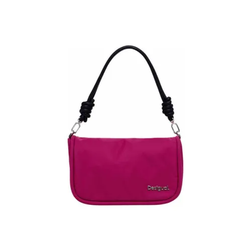Desigual Ткань Маленькая Квадратная Сумка Сумка через плечо Маленькая Женская Розовая Красная