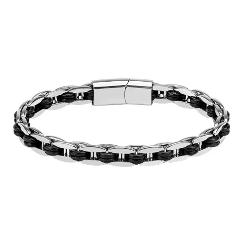 MUSTKOO Браслет из титановой стали с кубинской цепью унисекс