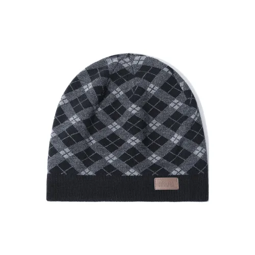 SEPTWOLVES Шерсть Шапка-бини Теплая Утеплённая Шляпа WO Унисекс Чёрный Серый Тёмно-синий Бургунди