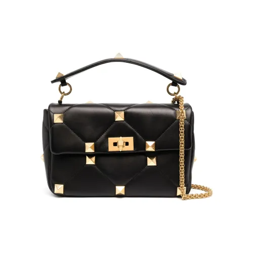 Valentino Roman Stud Овечья кожа Сумка через плечо Сумка Женская Черная