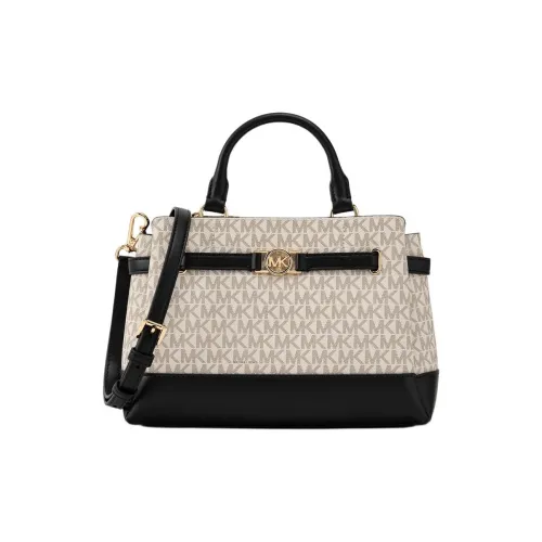 MICHAEL KORS Тростник Покрытый Холст Сумка через плечо Сумка Маленькая Женская Ванильный Черный