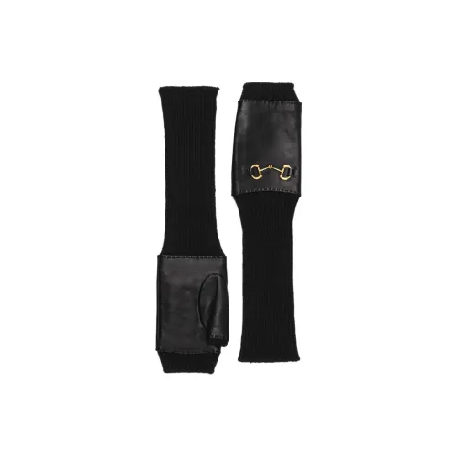 GUCCI Horsebit Collection Шерсть, Овечья шкура Перчатки Черные Женские