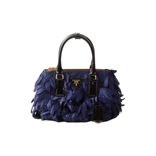 PRADA Galleria Killer Bag Ткань Сумка через плечо Сумка Мини Женская Балтийский Синий и Черный