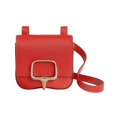 HERMES Della Cavalleria Epsom Телячья кожа Сумка на плечо Мини Женские 54 Руж Garance Madder Красный