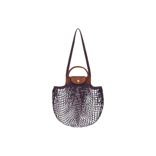 LONGCHAMP Le Pliage Filet Хлопок Одно плечо Сумка Большая Женская Фиолетовая