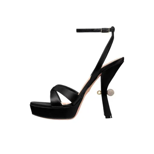 DIOR Tribales One Strap Sandals 12cm Women's Black