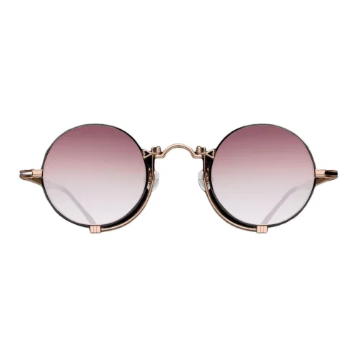 Matsuda Титановый сплав Круглые Солнцезащитные очки Женские Черные