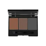 03 Трехцветная кисть для бровей, пудра (Шоколадный коричневый + Земляной коричневый + Черный серый)