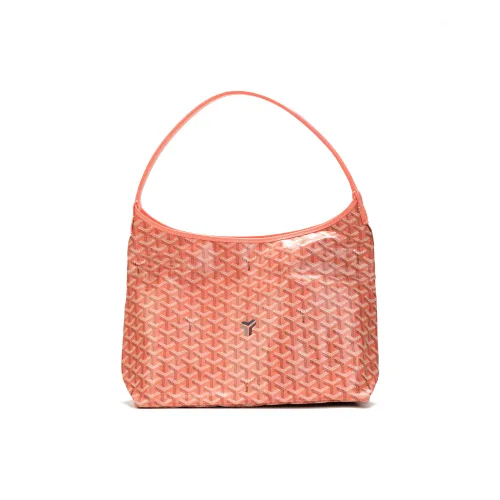 GOYARD Bohème Hobo Холст с кожей Сумка-хобо Сумка на плечо Женская Кораллово-розовая