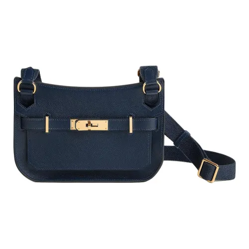 HERMES Jypsiere Evercolor Телячья кожа Сумка через плечо Мини Женская Темно-синий