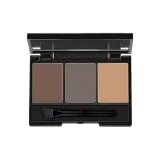 02 Трехцветная кисть для бровей, пудра (Черный кофе + Черный, коричневый, серый + Светло-коричневый)