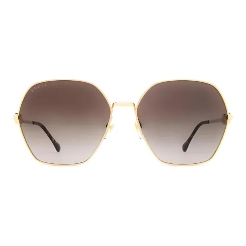 GUCCI Horsebit Collection Сплав Нерегулярная форма Солнцезащитные очки Женские Золото