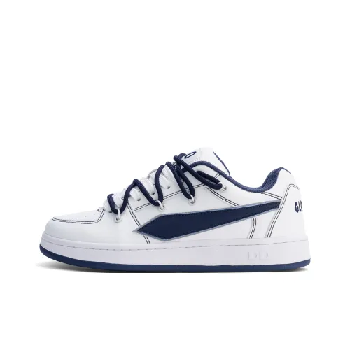 GLO BULL Скейтборд Кроссовки Низкие Двойные Лямки Белый Темно-Синий Унисекс