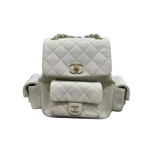 CHANEL Duma с рельефным узором яркий телячья кожа рюкзак женский светло-серый