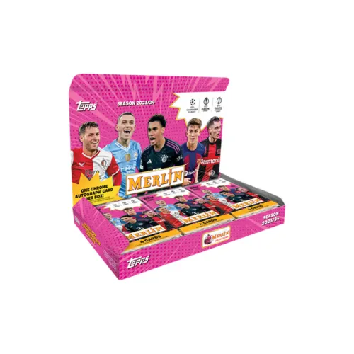 Topps 2023 24 Topps Merlin Европейский Match Звезда Card UEFA UEFA Hobby Спортивные Карты Целая Коробка
